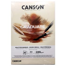 Canson C400110368 Graduate Mix Media Natural 220G 30 Sayfa A4 Resim Defteri