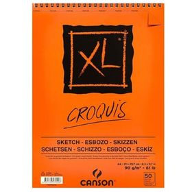 Canson Croquis XL Albüm 90 gr Üstten Spiralli A4 50 Yaprak Eskiz Bloknot