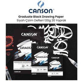 Canson Graduate Black Drawing Paper Siyah 120 gr 20 Yaprak Çizim Defteri