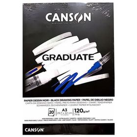 Canson Graduate Cangrad Siyah 20 Sayfa A3 120 gr Çizim Bloğu