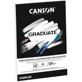 Canson Graduate Cangrad Siyah 20 Sayfa A4 120 gr Çizim Bloğu
