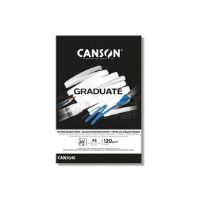 Canson Graduate Cangrad Siyah 20 Sayfa A5 120 gr Çizim Bloğu