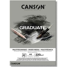 Canson Graduate Mıx Medıa Gri 30 Sayfa A5 220 gr Çizim Bloğu