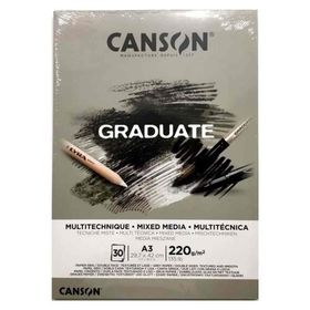 Canson Graduate Mıx Medıa Gri 30 Yaprak A3 220 gr Çizim Bloğu