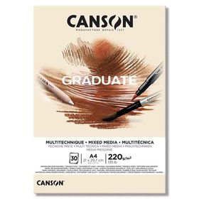 Canson Graduate Mıx Medıa Natural 30 Sayfa A4 220 gr Çizim Bloğu