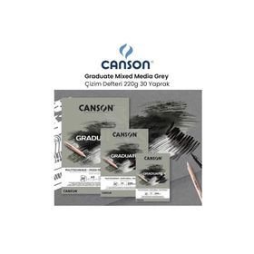 Canson Graduate Mixed Media Grey 220 gr 30 Yaprak Çizim Defteri