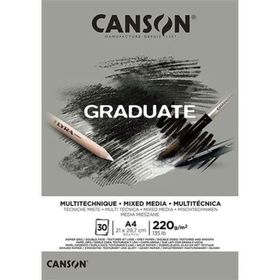 Canson Graduate Mixed Media Grey A4 220 g 30 Yaprak Defter