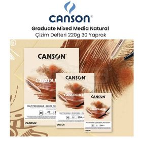 Canson Graduate Mixed Media Natural 220 gr 30 Yaprak Çizim Defteri