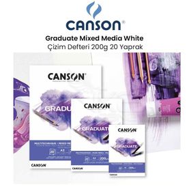 Canson Graduate Mixed Media White 200 gr 20 Yaprak Çizim Defteri