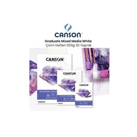 Canson Graduate Mixed Media White 200 gr 20 Yaprak Çizim Defteri