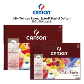 Canson Mi Teintes Beyaz Spiralli 16 Yaprak 160 gr Pastel Defteri