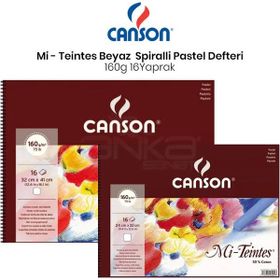 Canson Mi Teintes Beyaz Spiralli 16 Yaprak 160 gr Pastel Defteri