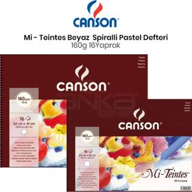 Canson Mi Teintes Beyaz Spiralli 16 Yaprak 160 gr Pastel Defteri