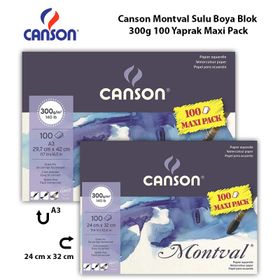 Canson Montval 300 gr 100 Yaprak Maxi Pack Sulu Boya Blok Resim Defteri