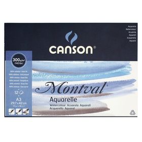 Canson Montval Sulu Boya Blok 12 Sayfa 300 gr A3 Kağıdı