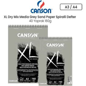 Canson Xl Dry Mix Media Grey Sand Paper 40 Yaprak 160 gr Spiralli Defter
