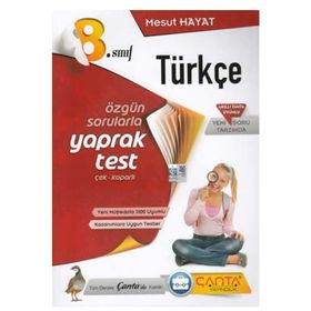 Çanta Yayınları 8. Sınıf Türkçe Çek Kopart Yaprak Test