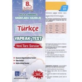 Çanta Yayınları 8. Sınıf Türkçe Çek Kopart Yaprak Test