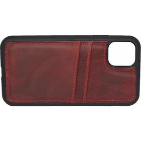Çantayurdu iPhone 13 Hakiki Deri Kapak Back Cover Kartlıklı Kırmızı Telefon Kılıfı