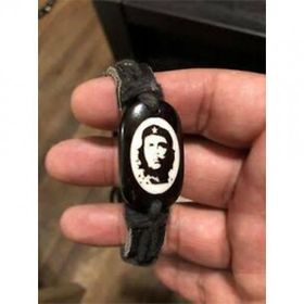 Çantayurdu Siyah Che Guevara Figürlü Deri Erkek Bileklik