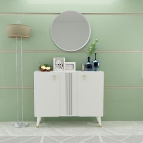 Cantek Honney Lazer Desenli Beyaz Çok Amaçlı Dolap