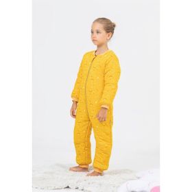 Cantoy 4 Yaş Sarı Kız Erkek Çocuk Kalın Elyaf Dolgulu 2.5 Tog Desenli Uyku Tulumu