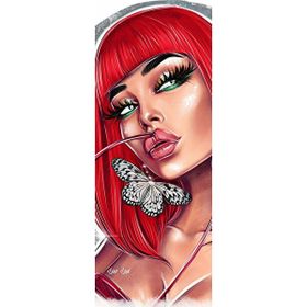 Canvas Hobby 60 x 75 cm Cazibeli Kadın Kasnaklı Sayılarla Boyama Seti Duvar Sticker