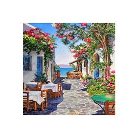 Canvas Hobby 70 x 90 cm Bodrum Taş Sokağı Kasnaklı Sayılarla Boyama Seti Duvar Sticker