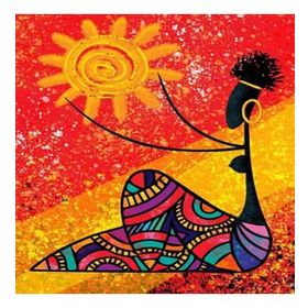 Canvas Hobby Afrika Güneşi Kasnaklı 70 x 90 cm Sayılarla Boyama Seti
