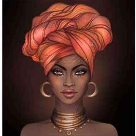 Canvas Hobby Afrikalı Güzel 11 50 x 65 cm Kasnaklı Sayılarla Boyama Seti