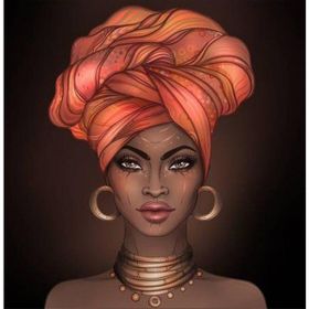 Canvas Hobby Afrikalı Güzel 11 70 x 90 cm Kasnaklı Sayılarla Boyama Seti