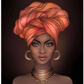 Canvas Hobby Afrikalı Güzel 11 70 x 90 cm Kasnaklı Sayılarla Boyama Seti