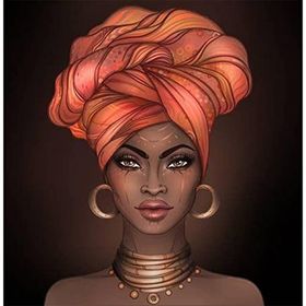 Canvas Hobby Afrikalı Güzel 11 Kasnaklı 60 x 75 cm Sayılarla Boyama Seti