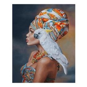 Canvas Hobby Afrikalı Güzel 12 Kasnaklı 90 x 110 cm Sayılarla Boyama Seti