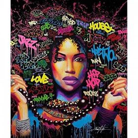 Canvas Hobby Afrikalı Güzel 13 100x140 cm Rulo Sayılarla Boyama Seti