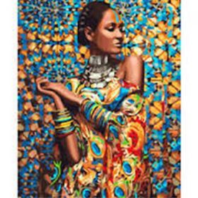 Canvas Hobby Afrikalı Güzel 2 Kasnaklı 70 x 90 cm Sayılarla Boyama Seti