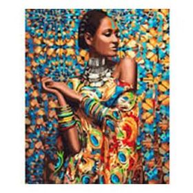 Canvas Hobby Afrikalı Güzel 2 Kasnaklı 70 x 90 cm Sayılarla Boyama Seti
