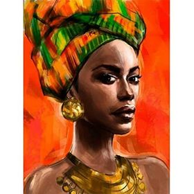 Canvas Hobby Afrikalı Güzel 7 Kasnaklı 40 x 50 cm Sayılarla Boyama Seti