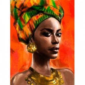 Canvas Hobby Afrikalı Güzel 7 Kasnaklı 40 x 50 cm Sayılarla Boyama Seti