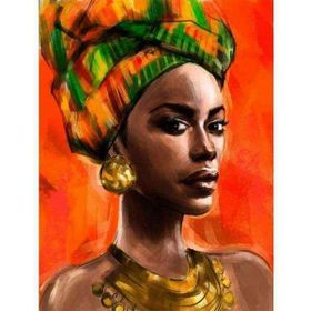 Canvas Hobby Afrikalı Güzel 7 Kasnaklı 70 x 90 cm Sayılarla Boyama Seti