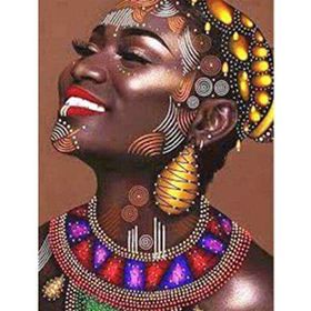 Canvas Hobby Afrikalı Güzel 8 50 x 65 cm Kasnaklı Sayılarla Boyama Seti