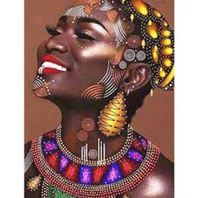 Canvas Hobby Afrikalı Güzel 8 50 x 65 cm Kasnaklı Sayılarla Boyama Seti