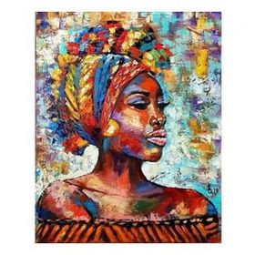 Canvas Hobby Afrikalı Güzel 9 Kasnaklı 90 x 110 cm Sayılarla Boyama Seti
