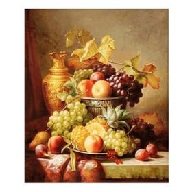 Canvas Hobby Altın Vazo ve Meyveler 70 x 90 cm Kasnaklı Sayılarla Boyama Seti
