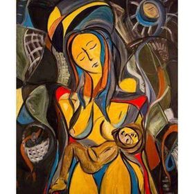 Canvas Hobby Anne Sevgisi Kasnaklı 90 x 110 cm Sayılarla Boyama Seti