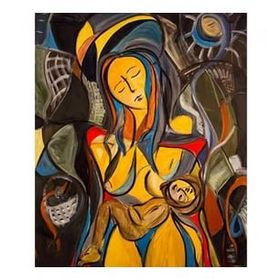 Canvas Hobby Anne Sevgisi Kasnaklı 90 x 110 cm Sayılarla Boyama Seti