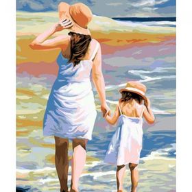 Canvas Hobby Anne ve Kız Rulo 70x90 cm Boyama Seti
