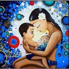 Canvas Hobby Anne ve Melekleri Kasnaklı 40 x 50 cm Sayılarla Boyama Seti