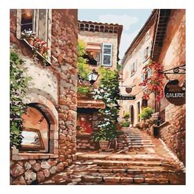 Canvas Hobby Arnavut Kaldırımlı Taş Sokaklar 50 x 65 cm Kasnaklı Sayılarla Boyama Seti