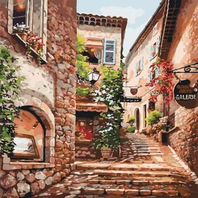 Canvas Hobby Arnavut Kaldırımlı Taş Sokaklar 90x110 cm Rulo Sayılarla Boyama Seti